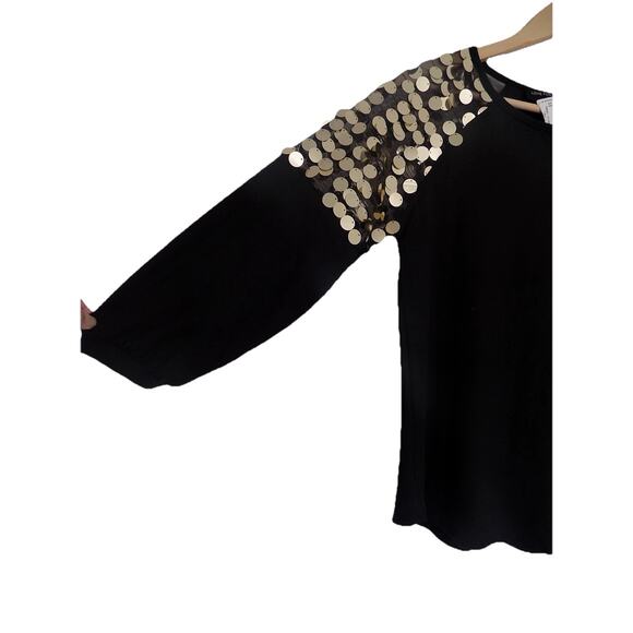 Love For Humanity Couture black knit top gold discs size Medium NWT - Picture 2 of 10
